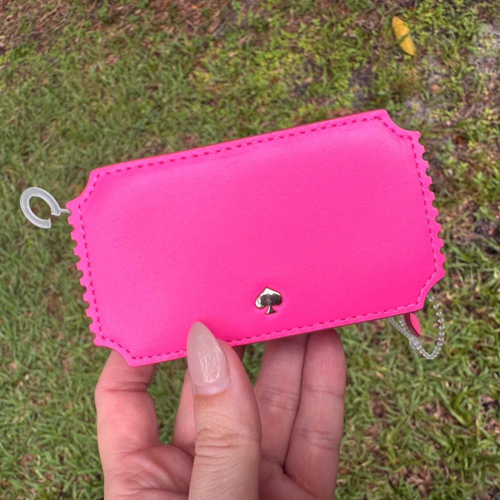 Rare- Kate Spade Bright Pink admit one Ticket-Shaped Pouch/Coin purse - Picture 7 of 8